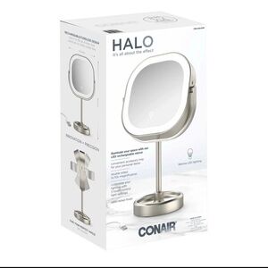Conair LED Double-Sided 1x/10x Magnification Rechargeable Mirror